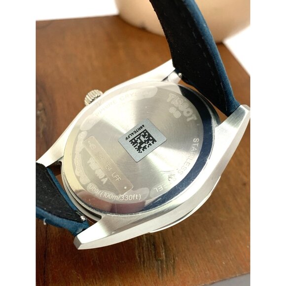 Tissot Men's Watch Swiss Quartz Blue Dial Date 40mm Leather Strap T127410A - Picture 7 of 15